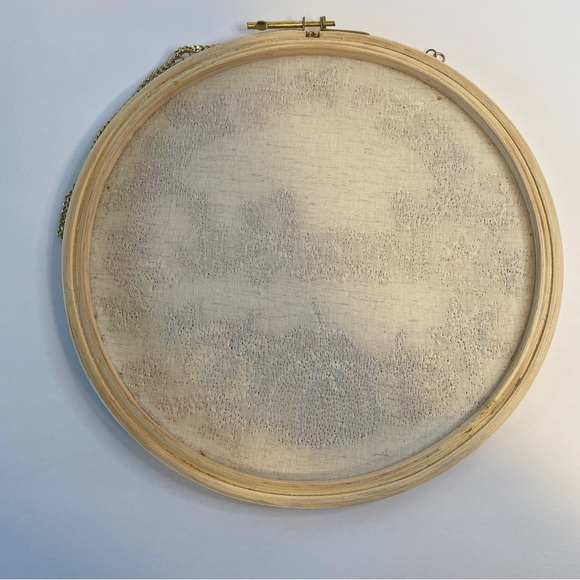 Embroidery Hoop Wall Hanging “Thankful” Wheat Material Stunning Bead Work - Picture 6 of 6